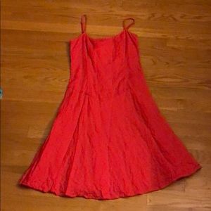Red spaghetti strap dress